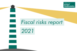 fiscal risks report 2021 graphic with light house